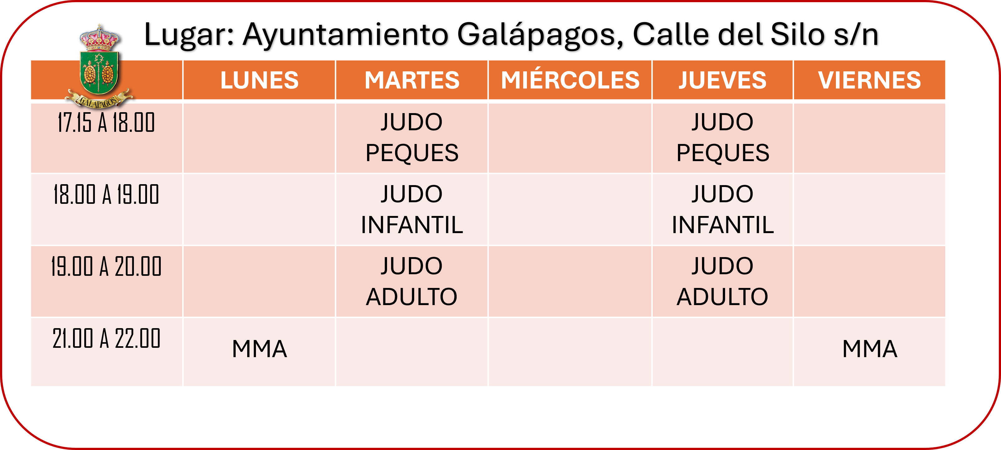 Horario del club